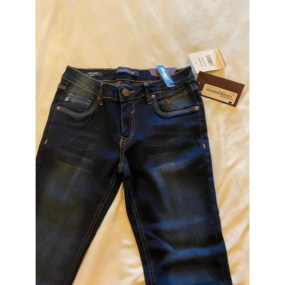 NWT Vigoss Blue Jeans THE‎ JAGGER Skinny, Stretch, Girls 14